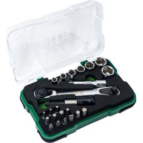 Elta 14000005079 1/4 Cırcır Lokma Anahtar ve 23 Parça Bits Set
