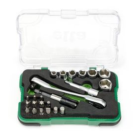 Elta 14000005079 1/4 Cırcır Lokma Anahtar ve 23 Parça Bits Set
