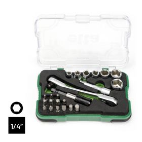 Elta 14000005079 1/4 Cırcır Lokma Anahtar ve 23 Parça Bits Set