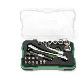 Elta 14000005079 1/4 Cırcır Lokma Anahtar ve 23 Parça Bits Set