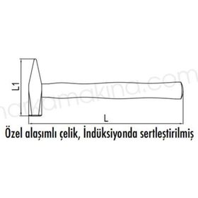 Elta Tesviyeli Ağaç Saplı 2000 gr Çekiç