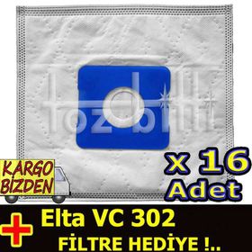 Elta VC 302 16 Adet Süpürge Toz Torbası