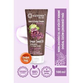 Elvons Üzüm Çekirdeği Yağı Özü 100 ml Onarıcı El Vücut Kremi
