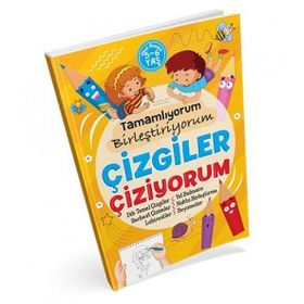 Ema 5-6 Yaş Tamamlıyorum Birleştirme Çizgiler Çizme Çalışma Kitabı