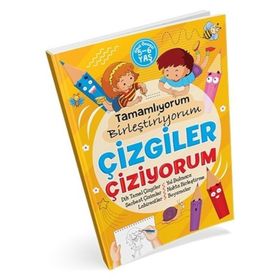 Ema 5-6 Yaş Tamamlıyorum Birleştirme Çizgiler Çizme Çalışma Kitabı