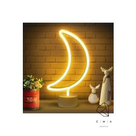 Ema Dükkan Ay Dede Neon Led Işıklı Usbli Gece Lambası Pilli Neon Led Işıklı Masa Lambası Dekoratif Aydınlatma