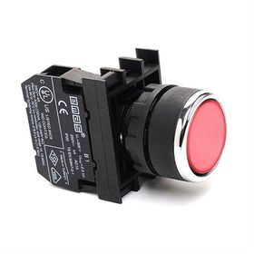 Emas B100FK B Serisi Plastik 1NO Yaylı Kalıcı Kırmızı 22 mm Buton