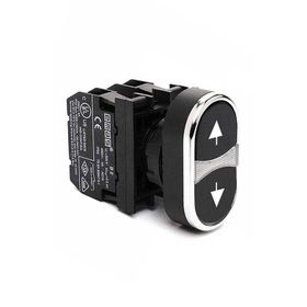Emas B101K20HH 2 NA 22 mm Siyah-Siyah Çiftli Düz Buton