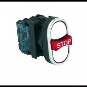 Emas B121B30YY 1NA 1NK 1NA Çıkık Stop Yeşil-Yeşil Üçüz Buton