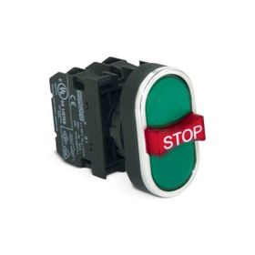 Emas B121B30YY 1NA 1NK 1NA Çıkık Stop Yeşil-Yeşil Üçüz Buton