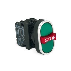 Emas B121B30YY 1NA 1NK 1NA Çıkık Stop Yeşil-Yeşil Üçüz Buton