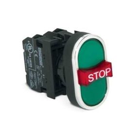 Emas B121B30YY 1NA 1NK 1NA Çıkık Stop Yeşil-Yeşil Üçüz Buton