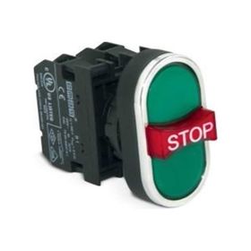 Emas B121B30YY 1NA 1NK 1NA Çıkık Stop Yeşil-Yeşil Üçüz Buton