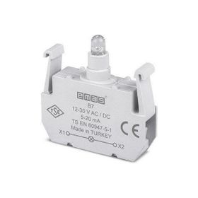 Emas B7 12-30V AC/DC Ledli Mavi Sinyal Blok Butonu