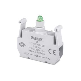 Emas B9 12-30V AC/DC Ledli Yeşil Sinyal Blok Butonu