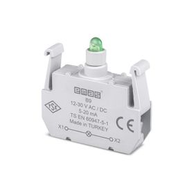Emas B9 12-30V AC/DC Ledli Yeşil Sinyal Blok Butonu