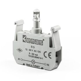 Emas B9 12-30V AC/DC Ledli Yeşil Sinyal Blok Butonu