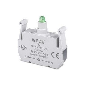 Emas B9 12-30V AC/DC Ledli Yeşil Sinyal Blok Butonu
