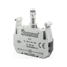 Emas B9 12-30V AC/DC Ledli Yeşil Sinyal Blok Butonu