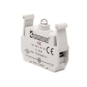 Emas BK 100-230V AC Kırmızı Ledli Sinyal Blok Butonu