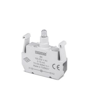 Emas BK 100-230V AC Kırmızı Ledli Sinyal Blok Butonu