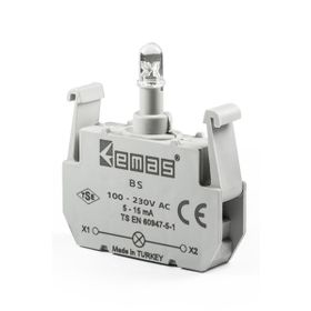 Emas BS 100-230V AC Ledli Sarı Sinyal Blok Butonu
