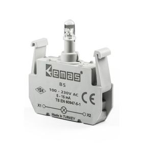 Emas BS 100-230V AC Ledli Sarı Sinyal Blok Butonu
