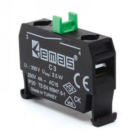 Emas C3CK 1NA Kumanda Butonu Siyah Renkli C Butona Uygun Kutuluk