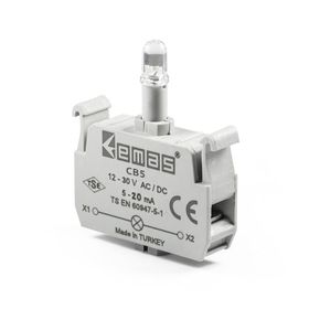 Emas CB5 12-30V AC/DC Beyaz Ledli Butonluk