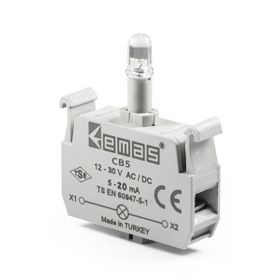 Emas CB5 12-30V AC/DC Beyaz Ledli Butonluk