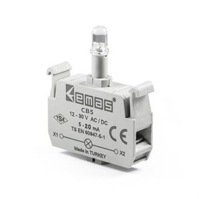 Emas CB5 12-30V AC/DC Beyaz Ledli Butonluk