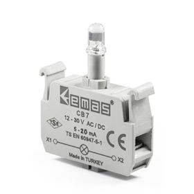 Emas CB7 12-30V AC/DC Ledli Mavi Sinyal Blok Butonu