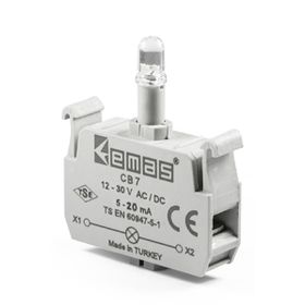 Emas CB7 12-30V AC/DC Ledli Mavi Sinyal Blok Butonu