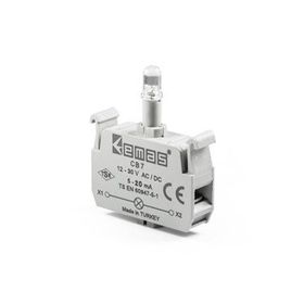 Emas CB7 12-30V AC/DC Ledli Mavi Sinyal Blok Butonu