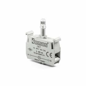 Emas CB7 12-30V AC/DC Ledli Mavi Sinyal Blok Butonu