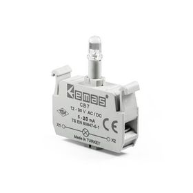 Emas CB7 12-30V AC/DC Ledli Mavi Sinyal Blok Butonu