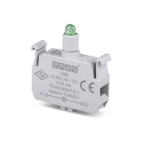 Emas CB9 12-30V AC/DC Ledli Yeşil Sinyal Blok Butonu