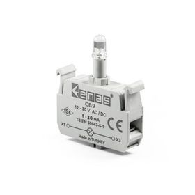Emas CB9 12-30V AC/DC Ledli Yeşil Sinyal Blok Butonu