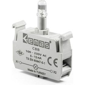 Emas CBB 100-230V AC Beyaz Ledli Sinyal Blok Butonu