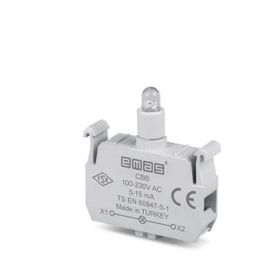 Emas CBB 100-230V AC Beyaz Ledli Sinyal Blok Butonu