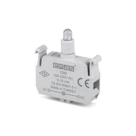 Emas CBB 100-230V AC Beyaz Ledli Sinyal Blok Butonu