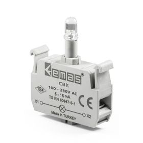 Emas CBK 100-230V AC Kırmızı Ledli Sinyal Blok Butonluk