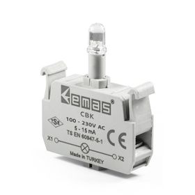 Emas CBK 100-230V AC Kırmızı Ledli Sinyal Blok Butonluk