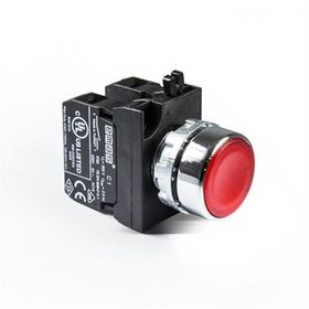 Emas CM102DK 1NA 1NK Yaylı Kırmızı Düz Kumanda Butonu