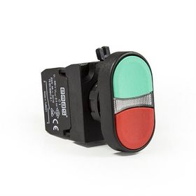 Emas CP102K20KY Kırmızı Yeşil Düz Kafalı Yaylı Çiftli Buton