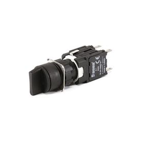 Emas D101YS30 2NA 16mm Siyah Yuvarlak Seçici Buton