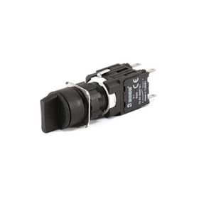 Emas D101YS30 2NA 16mm Siyah Yuvarlak Seçici Buton