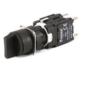 Emas D101YS30 2NA 16mm Siyah Yuvarlak Seçici Buton