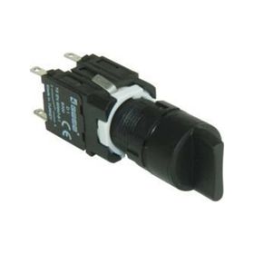 Emas D101YS30 2NA 16mm Siyah Yuvarlak Seçici Buton