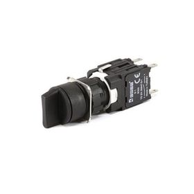 Emas D101YS30 2NA 16mm Siyah Yuvarlak Seçici Buton
